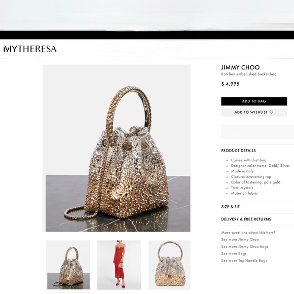 Jimmy Choo Bon Bon Gold & Silver Crystal Shoulder Bag - Picture 13 of 16